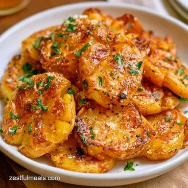 Grilled Smashed Potatoes with Garlic Recipe Card