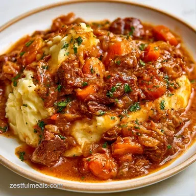 One-Pot Ground Beef Shepherds Pie Recipe Card