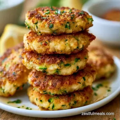 Ground Chicken Fritters with Zucchini Recipe Card