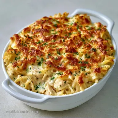Creamy Chicken Noodle Casserole Recipe Card