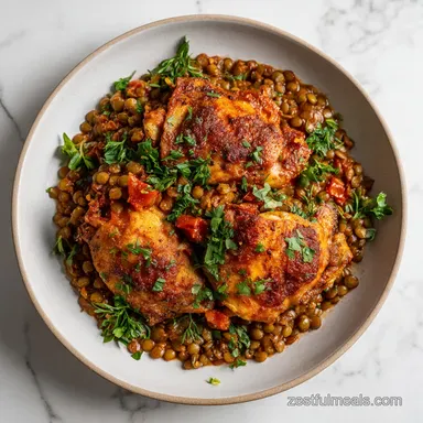 Harissa Chicken Lentils: One-Pot