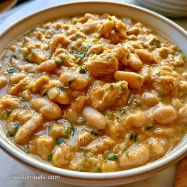 Healthy White Chicken Chili with Yogurt Recipe Card