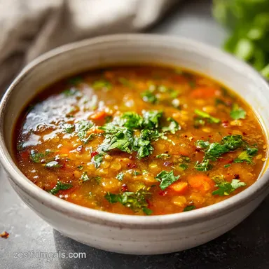 Lentil Soup in 50 Minutes: Tender Legumes