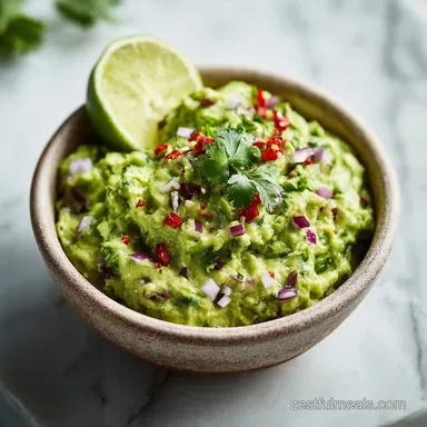 Homemade Guacamole in 10 Minutes with Fresh Ingredients Recipe Card