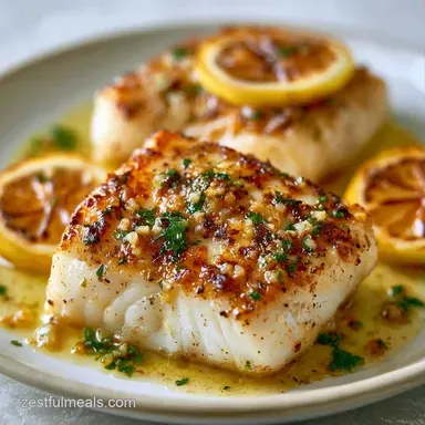 Lemon Garlic Baked Cod in 25 Minutes Recipe Card