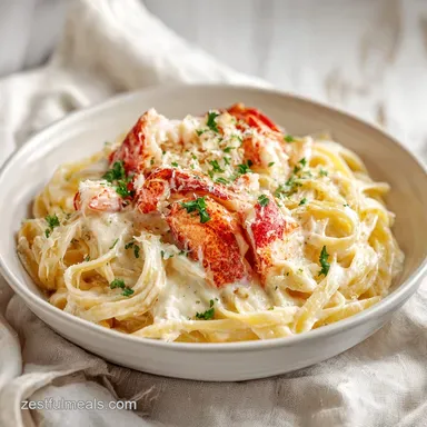 Cajun Seafood Alfredo with Lobster & Crab in 25 Min Recipe Card