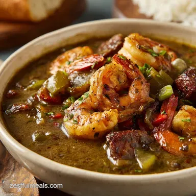 Louisiana Seafood Gumbo with Seafood Stock for 9 Servings