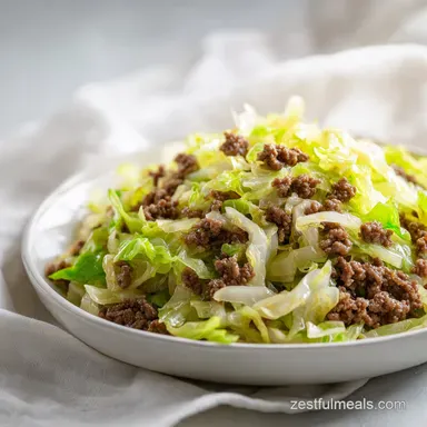 Mongolian Ground Beef Cabbage in 25 Min Recipe Card