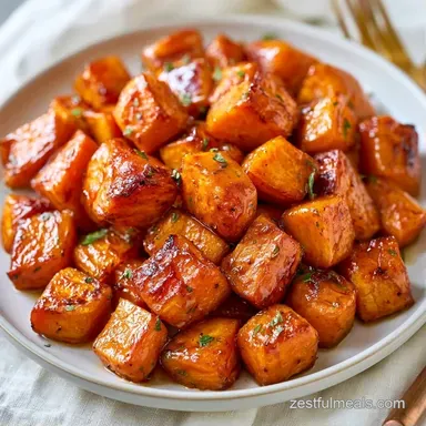 Sweet Potato Side Dish with Maple Glaze Recipe Card