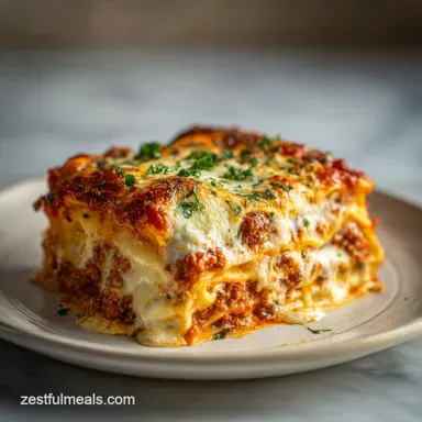 Lasagna Recipe to Cook at 350 with Meat and Cheese Recipe Card
