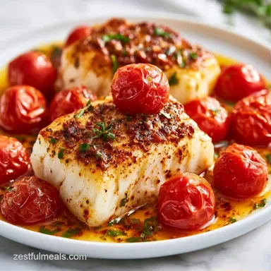 Mediterranean Baked Cod Recipe (25 Min) Recipe Card