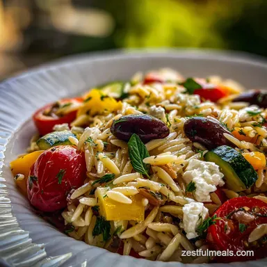 Mediterranean Orzo Pasta Salad in 23 Minutes Recipe Card