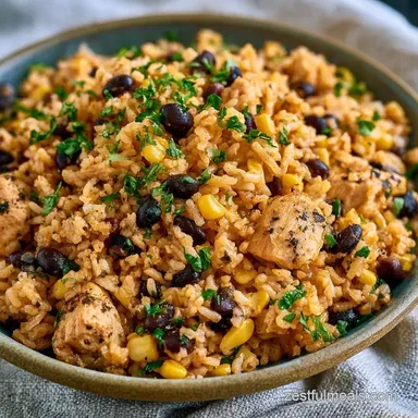 Mexican Chicken Rice Casserole for 8 Recipe Card