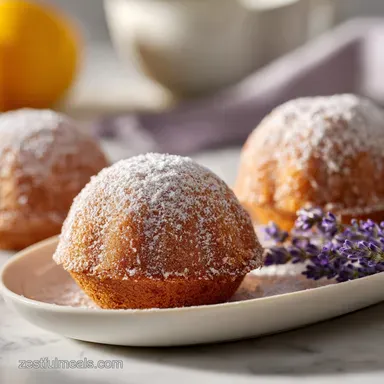 Mini Lemon Cakes with Lavender Glaze for 24 Servings Recipe Card