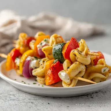 Mini Tortellini Kabobs: Zesty Herb-Marinated Italian Appetizer Recipe Card
