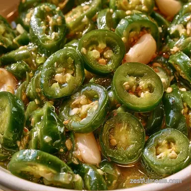 15-Minute Pickled Serrano Peppers Recipe Card