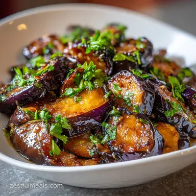 Spanish Roasted Garlic Eggplant for 4 Servings Recipe Card