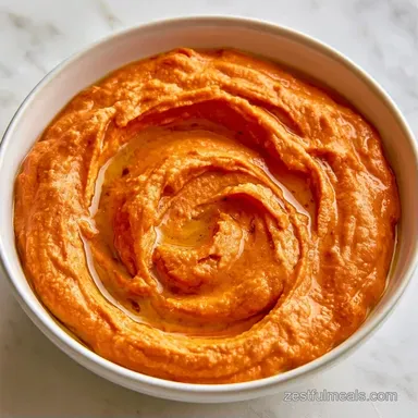 Roasted Red Pepper Hummus in 35 Minutes Recipe Card