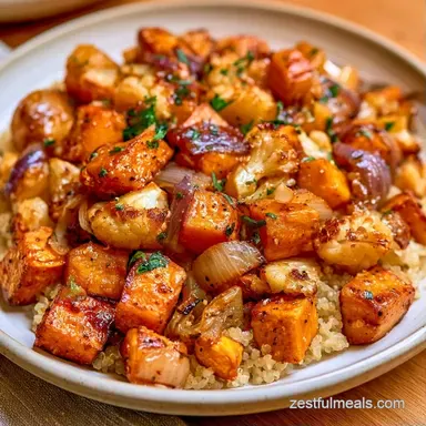 Roasted Vegetable Quinoa Bowl Meal Prep Recipe Card