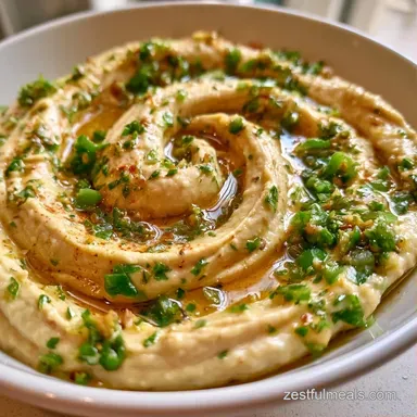 Serrano Pepper Hummus in 10 Minutes Recipe Card