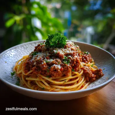 Simple Spaghetti Bolognese Recipe: Quick Sauce Recipe Card