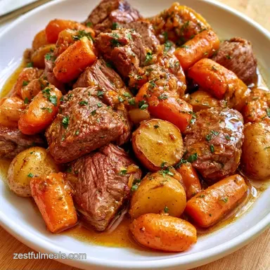 Slow Cooker Beef Roast with Carrots Recipe Card