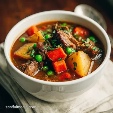 Slow Cooker Beef Stew with Potatoes and Carrots for 6 Servings
