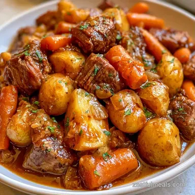 Slow Cooker Chuck Roast with Gravy for 6 Recipe Card
