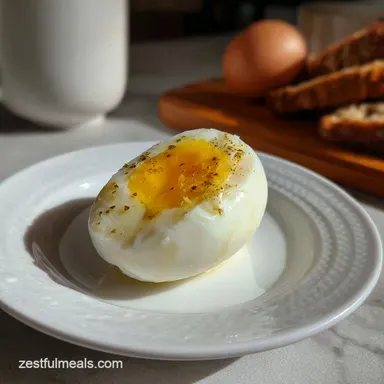 Soft Boiled Egg in Microwave: Cooked in 6 Minutes Recipe Card