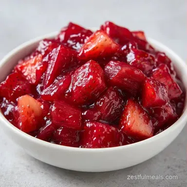 Strawberry Rhubarb Jam in 40 Minutes Recipe Card