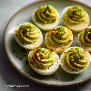 Swamp Halloween Deviled Eggs with Avocado Filling in 37 Minutes