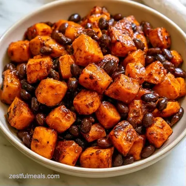 Sweet Potato Bean Bowl for 4 Servings Recipe Card