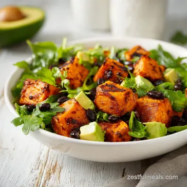 Sweet Potato Burrito Bowl in 45 Minutes Recipe Card