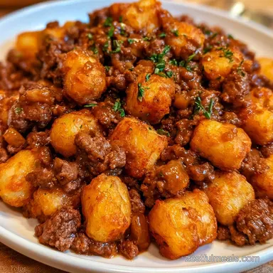 Tater Tot Casserole with Ground Beef Recipe Card