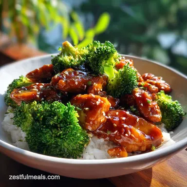Teriyaki Chicken Broccoli in 20 Minutes - Restaurant Style Glaze Recipe Card