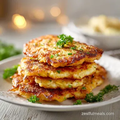 German Potato Pancakes with Crispy Edges for 4 Servings Recipe Card