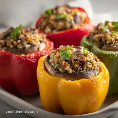 Vegetarian Stuffed Peppers with Quinoa Recipe Card