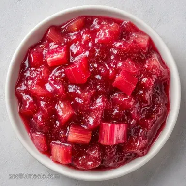 Rhubarb Jam in 60 Minutes Recipe Card