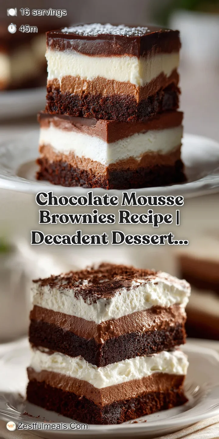 Intensely fudgy chocolate brownie with a smooth, velvety mousse swirl and a dusting of cocoa.