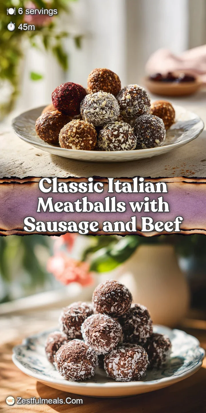 Juicy, glistening meatballs bathed in vibrant tomato sauce, with a hint of melted cheese.