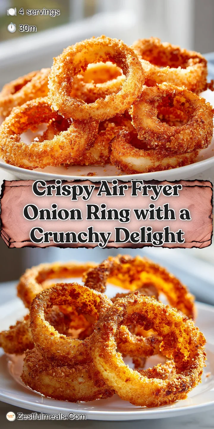 Close-up of a crispy, golden-brown onion ring, showcasing its flaky texture and inviting appearance. Irresistibly crunchy.