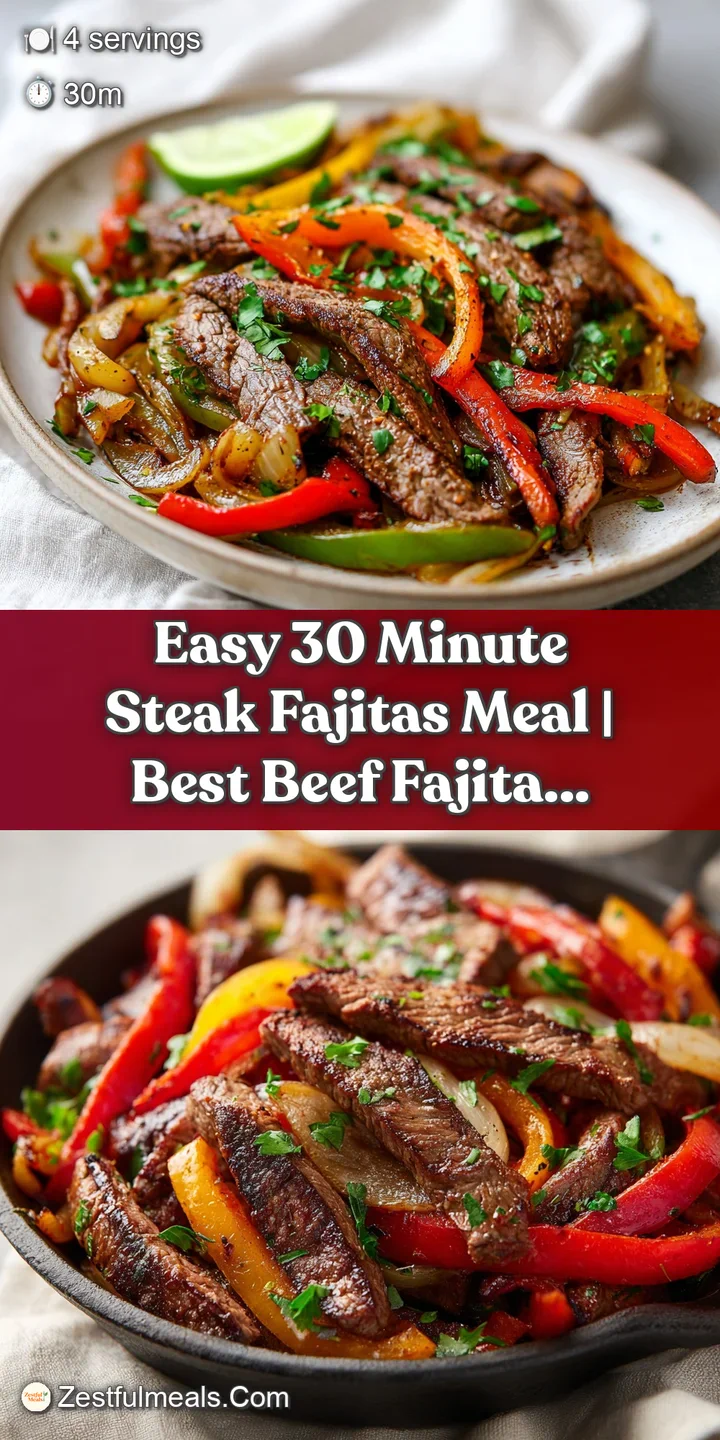 Juicy, seared steak strips with perfectly charred bell peppers and onions in a cast iron skillet