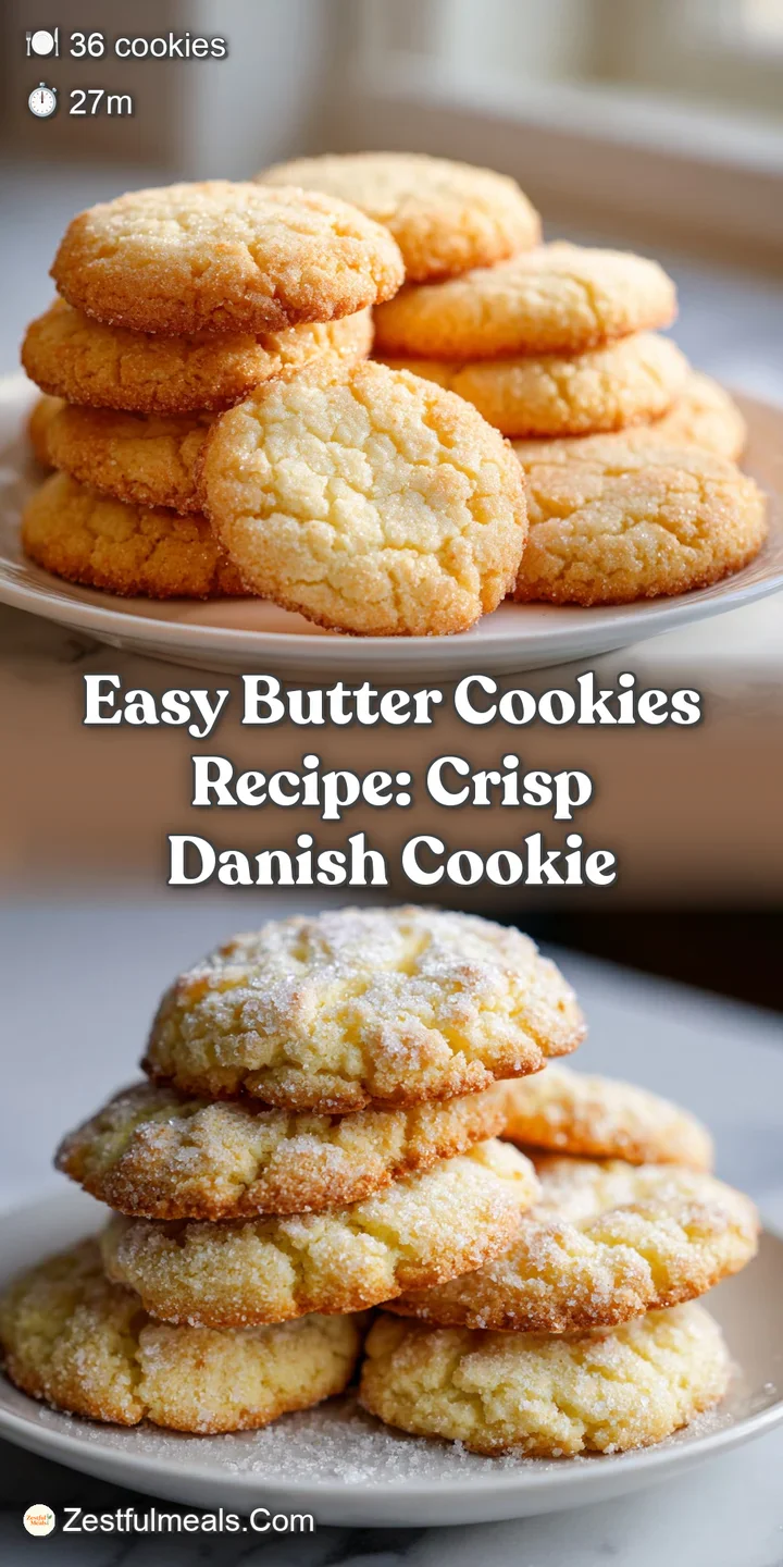 Close-up reveals the crumbly texture and golden-brown color of a butter cookie. Hints of caramelized edges suggest a delig...