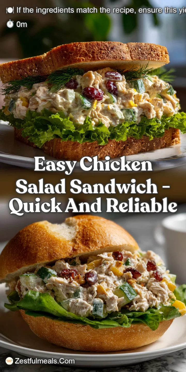 Close-up of a chicken salad sandwich, showcasing the creamy, textured filling with visible celery, nestled between fluffy,...