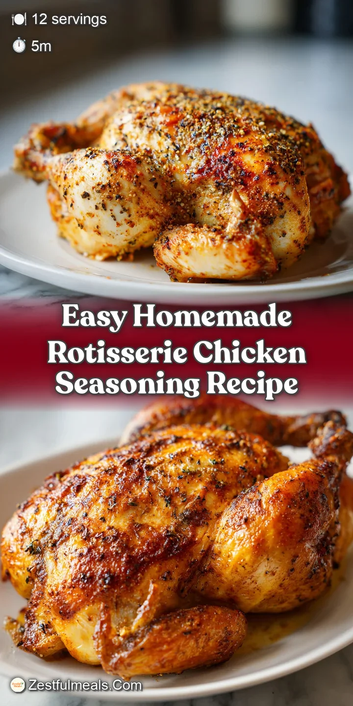 Close-up of seasoned rotisserie chicken skin, blistered and bronzed, highlighting the fragrant spices, with juicy meat vis...