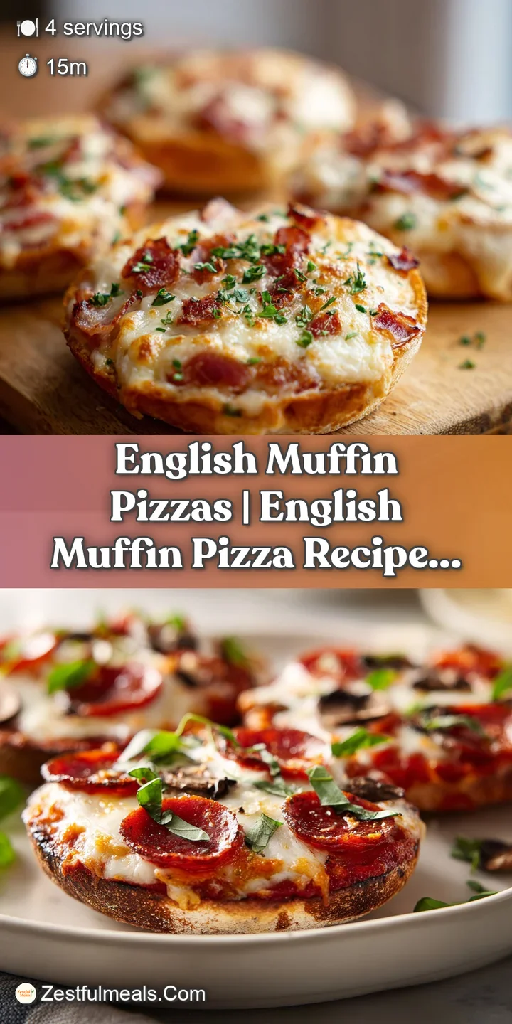 Close-up of melted mozzarella stretching from a crispy English muffin base with a rich tomato sauce swirl.