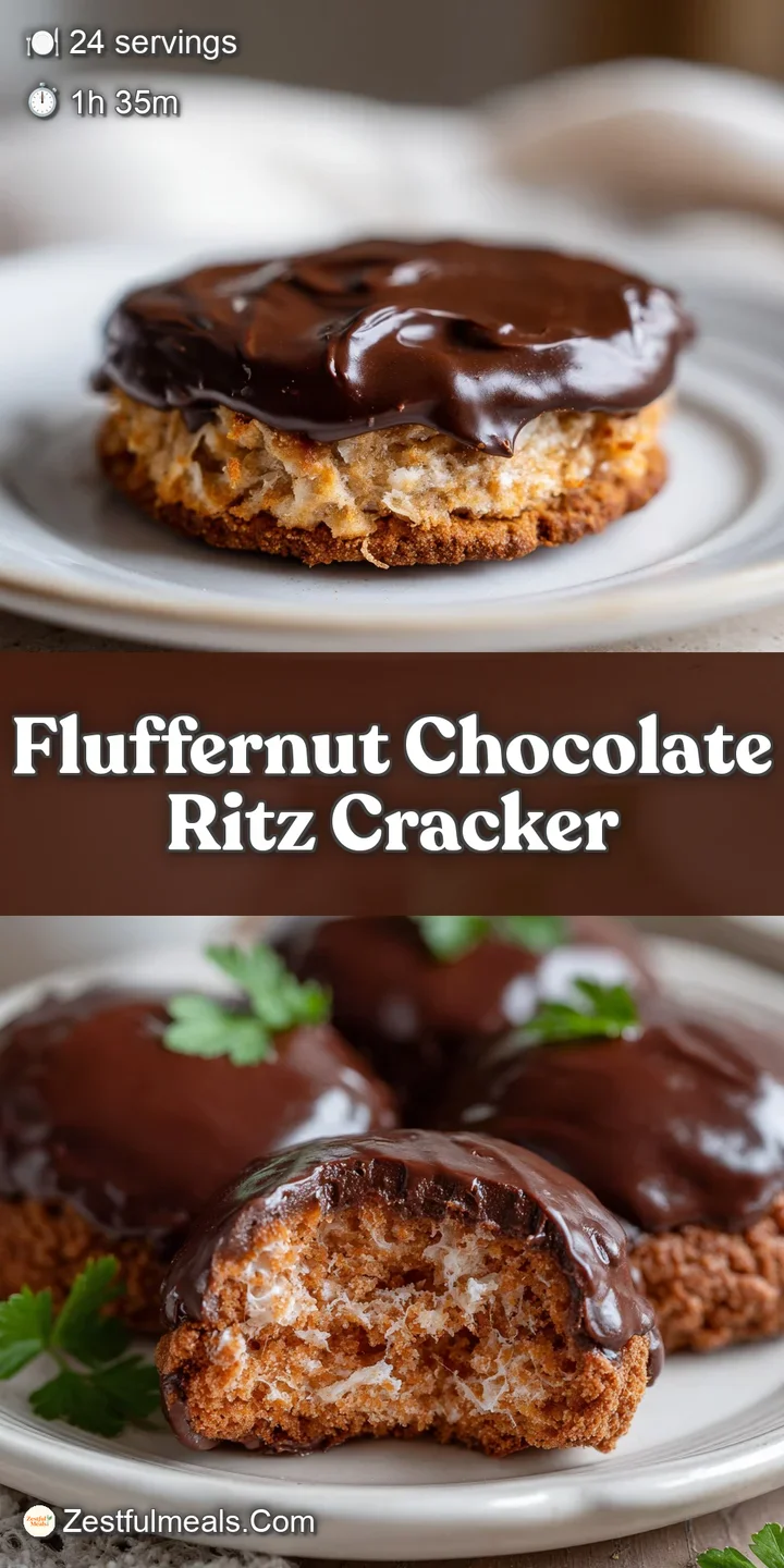 Close-up of a chocolate-covered cracker, oozing with soft marshmallow and peanut butter filling; sprinkled with crunchy sa...