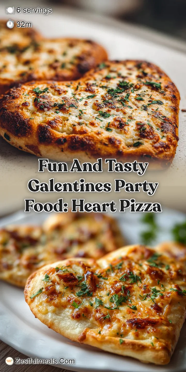 Close-up of a heart-shaped pizza, bubbly cheese slightly browned, with bright red pepperoni and fresh basil leaves.