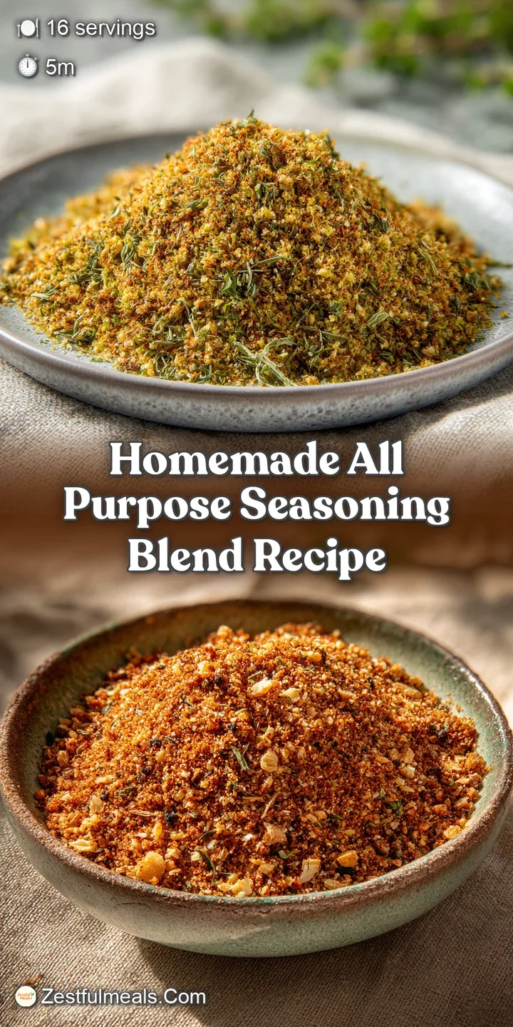 Close-up of textured, granular all-purpose seasoning blend: vibrant paprika, garlic powder, and dried herbs mingle, ready ...