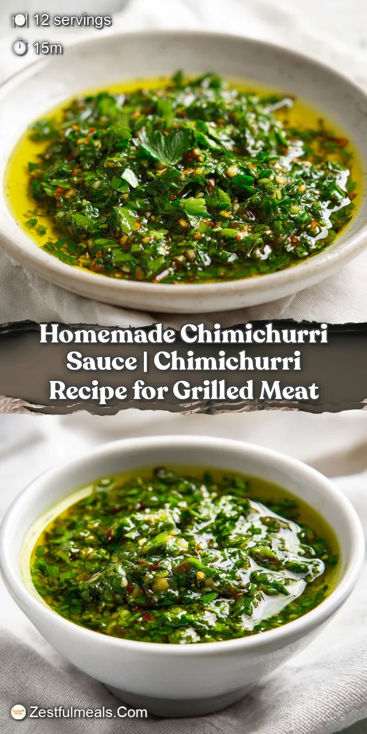 Close-up of fresh, finely chopped parsley and oregano forming a richly textured, emerald green sauce.